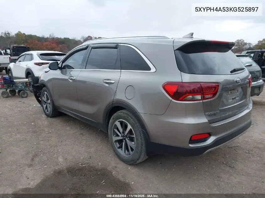 5XYPH4A53KG525897 2019 Kia Sorento 3.3L Ex