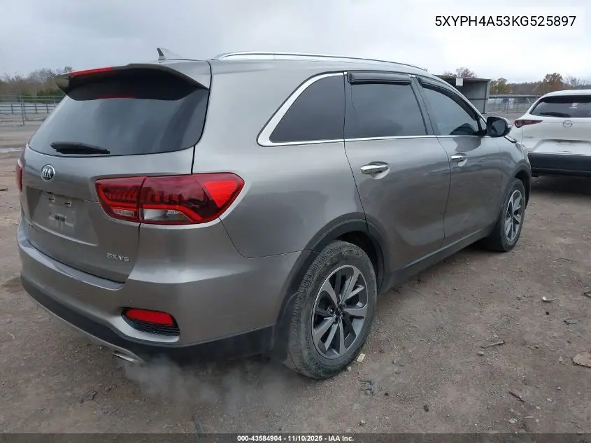 5XYPH4A53KG525897 2019 Kia Sorento 3.3L Ex