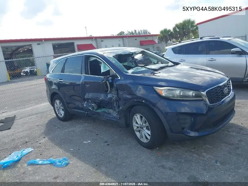 5XYPG4A58KG495315 2019 Kia Sorento 3.3L Lx