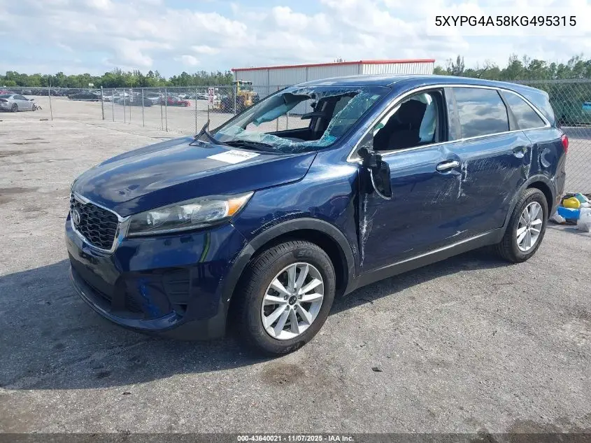 5XYPG4A58KG495315 2019 Kia Sorento 3.3L Lx