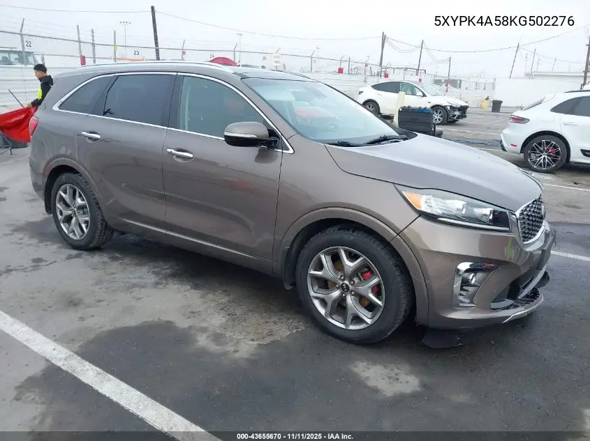 5XYPK4A58KG502276 2019 Kia Sorento 3.3L Sx