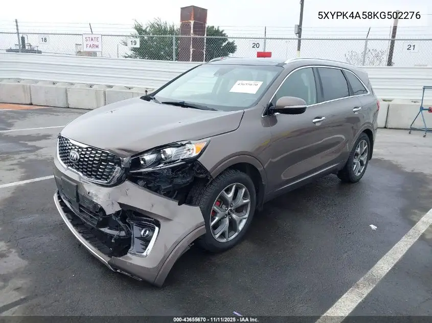 5XYPK4A58KG502276 2019 Kia Sorento 3.3L Sx