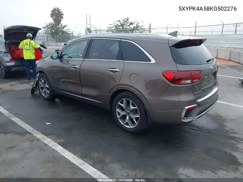 5XYPK4A58KG502276 2019 Kia Sorento 3.3L Sx
