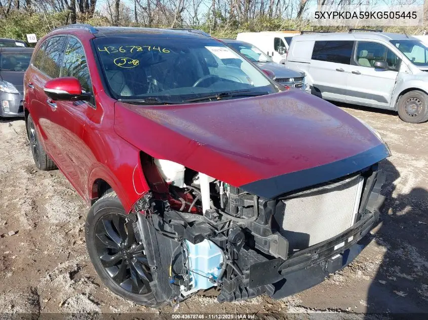 5XYPKDA59KG505445 2019 Kia Sorento 3.3L Sx