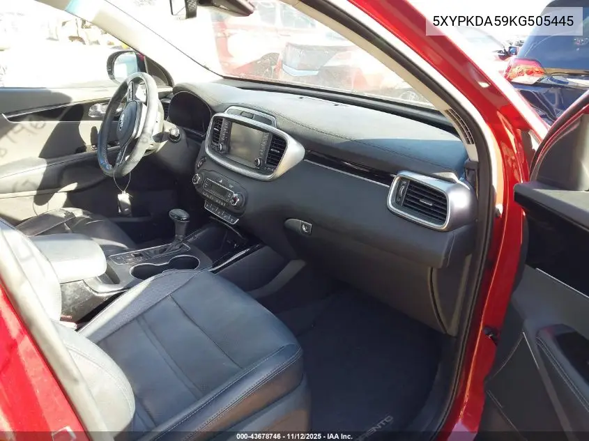 5XYPKDA59KG505445 2019 Kia Sorento 3.3L Sx