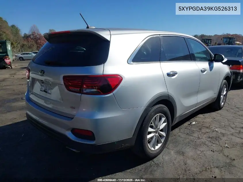 5XYPGDA39KG526313 2019 Kia Sorento 2.4L Lx