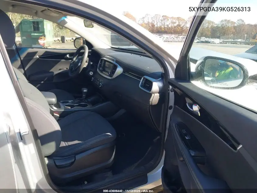 5XYPGDA39KG526313 2019 Kia Sorento 2.4L Lx