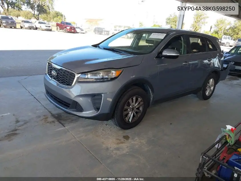 5XYPG4A38KG598250 2019 Kia Sorento 2.4L L