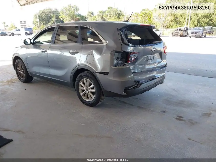 5XYPG4A38KG598250 2019 Kia Sorento 2.4L L