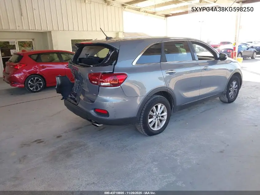 5XYPG4A38KG598250 2019 Kia Sorento 2.4L L