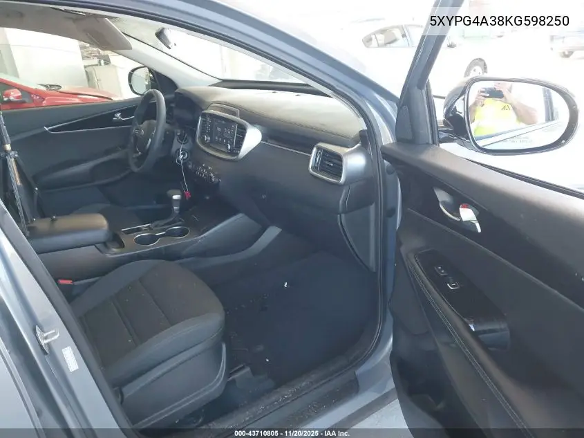 5XYPG4A38KG598250 2019 Kia Sorento 2.4L L