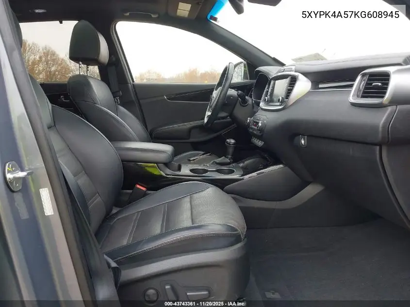 5XYPK4A57KG608945 2019 Kia Sorento 3.3L Sxl