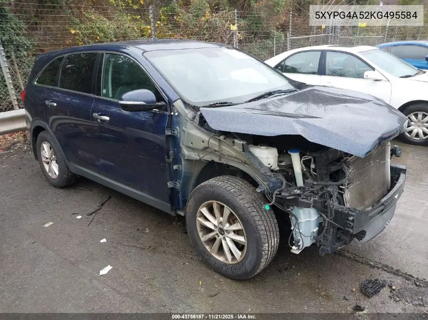 5XYPG4A52KG495584 2019 Kia Sorento 3.3L Lx