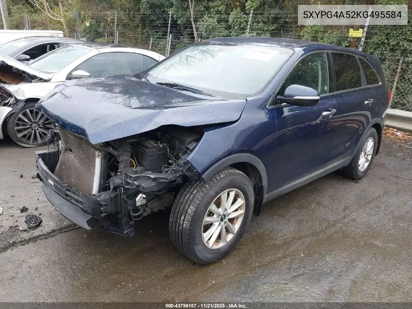 5XYPG4A52KG495584 2019 Kia Sorento 3.3L Lx