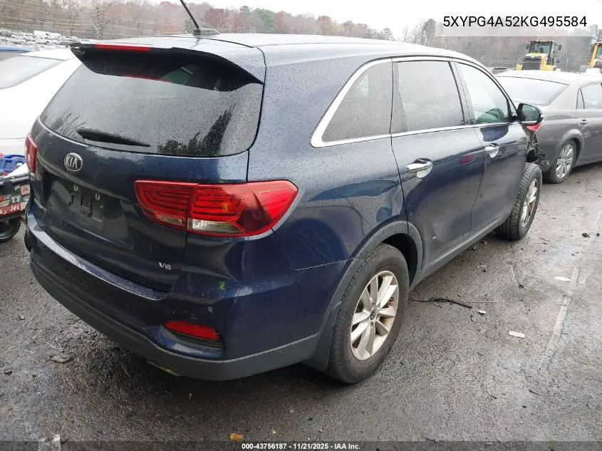 5XYPG4A52KG495584 2019 Kia Sorento 3.3L Lx
