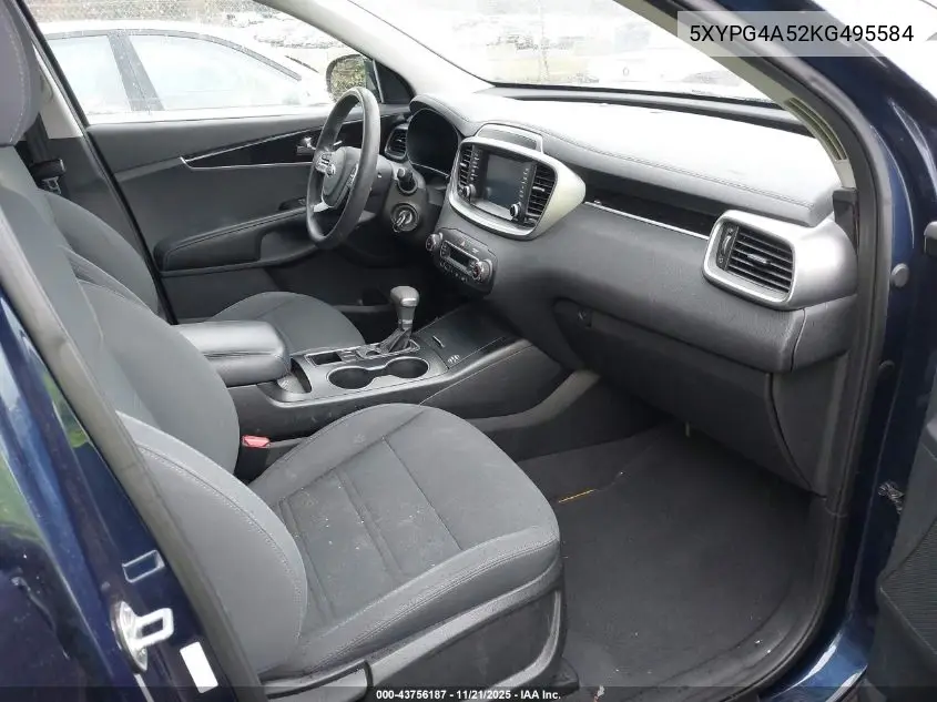 5XYPG4A52KG495584 2019 Kia Sorento 3.3L Lx