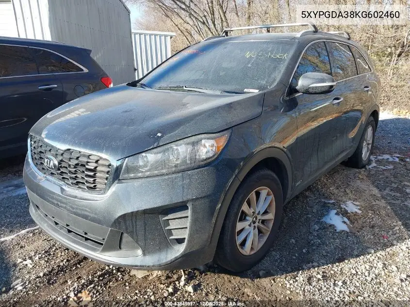 5XYPGDA38KG602460 2019 Kia Sorento 2.4L Lx