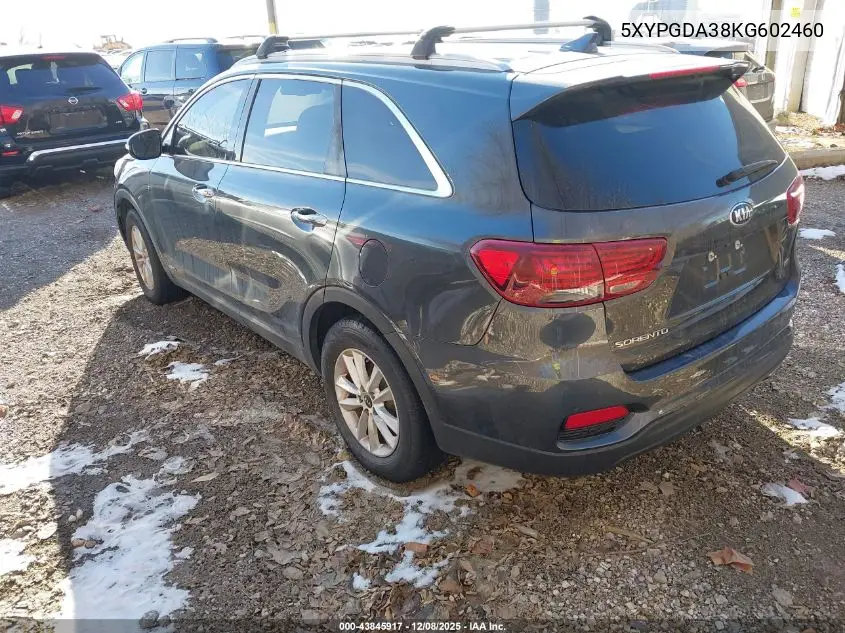 5XYPGDA38KG602460 2019 Kia Sorento 2.4L Lx