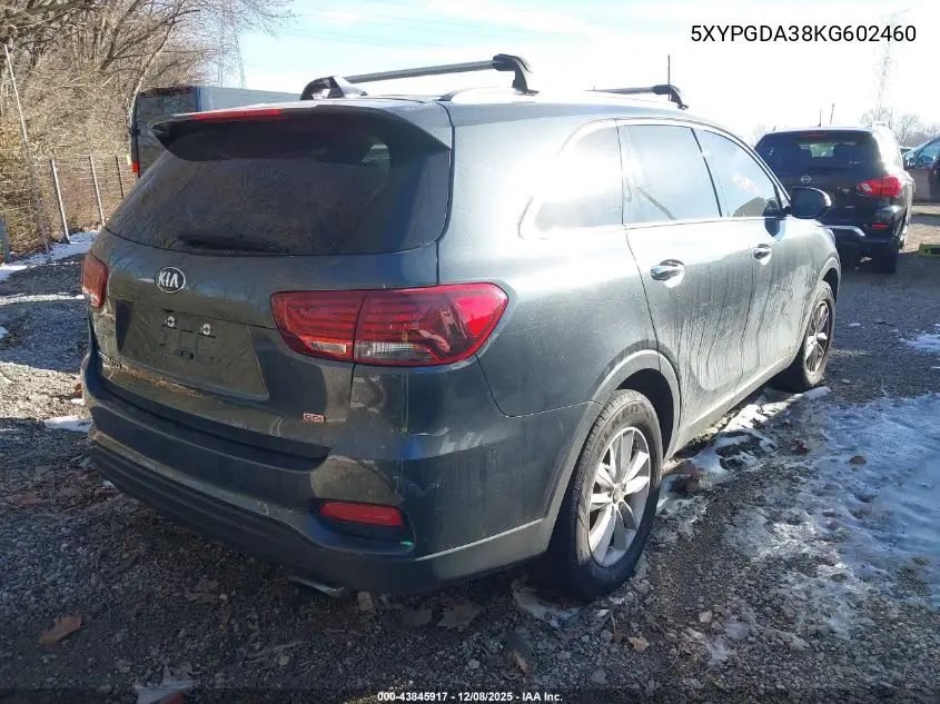 5XYPGDA38KG602460 2019 Kia Sorento 2.4L Lx