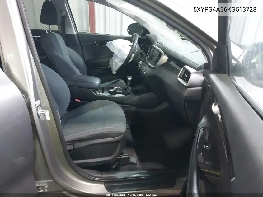 5XYPG4A36KG513728 2019 Kia Sorento 2.4L Lx