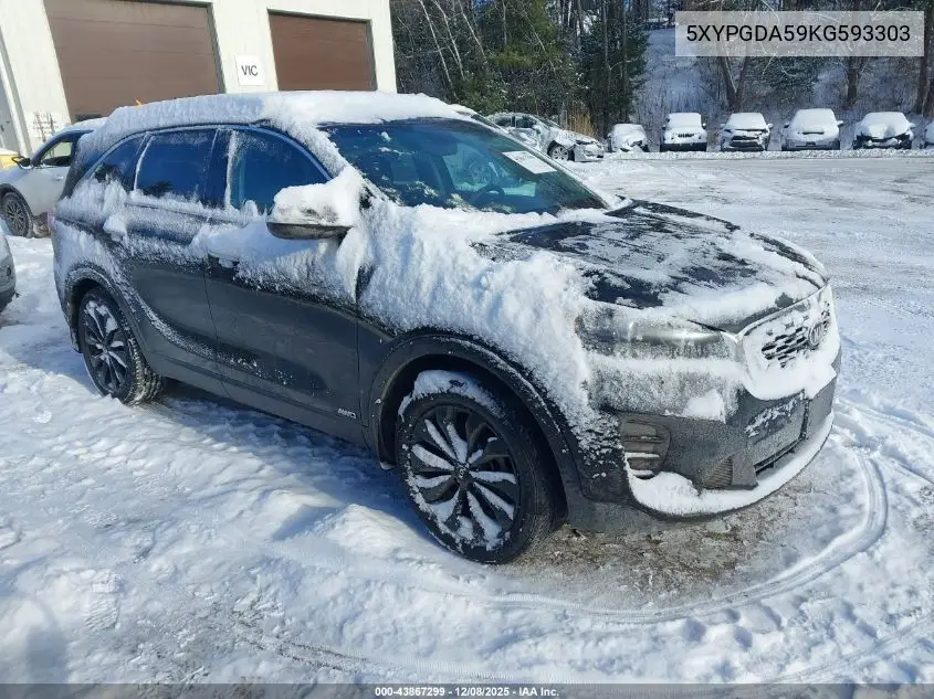 5XYPGDA59KG593303 2019 Kia Sorento 3.3L S