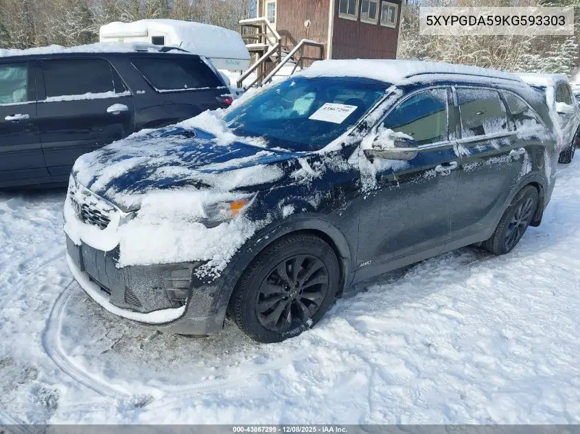 5XYPGDA59KG593303 2019 Kia Sorento 3.3L S
