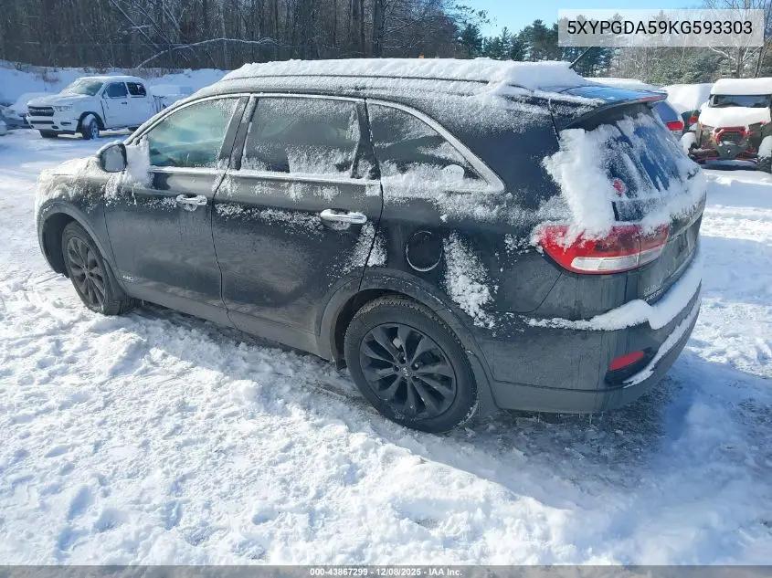 5XYPGDA59KG593303 2019 Kia Sorento 3.3L S