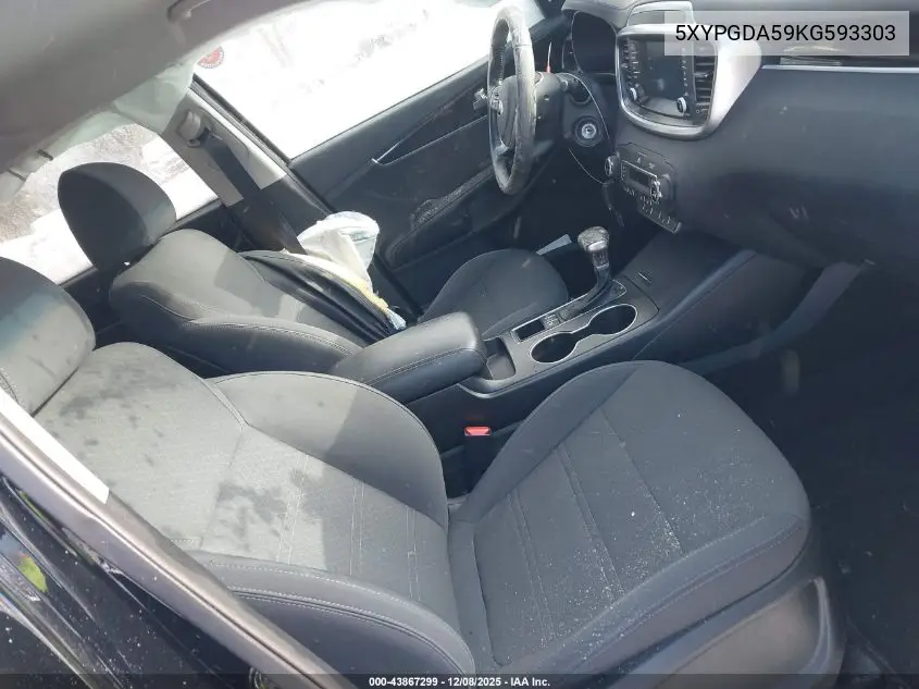5XYPGDA59KG593303 2019 Kia Sorento 3.3L S