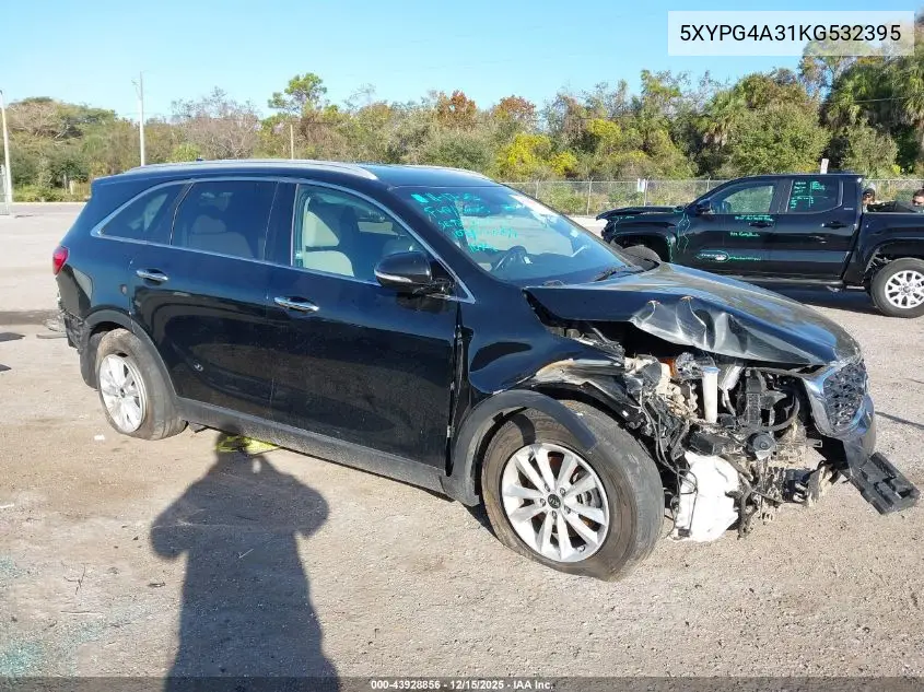 5XYPG4A31KG532395 2019 Kia Sorento 2.4L Lx