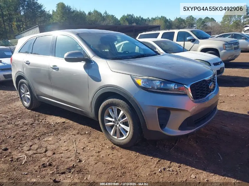 5XYPG4A55KG492906 2019 Kia Sorento 3.3L Lx