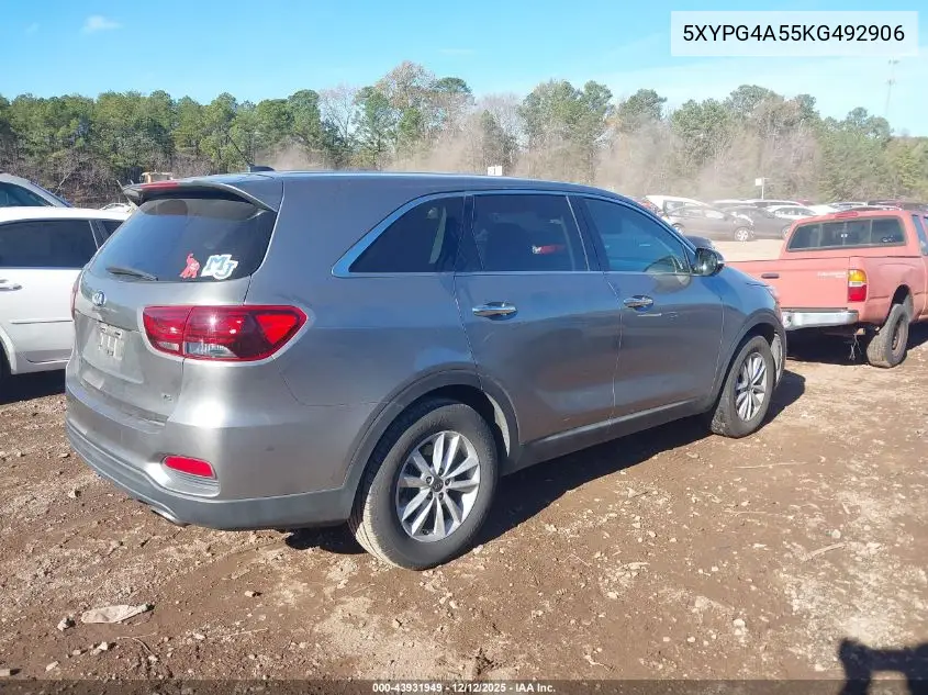 5XYPG4A55KG492906 2019 Kia Sorento 3.3L Lx