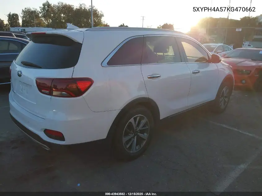 5XYPH4A57KG470662 2019 Kia Sorento 3.3L Ex