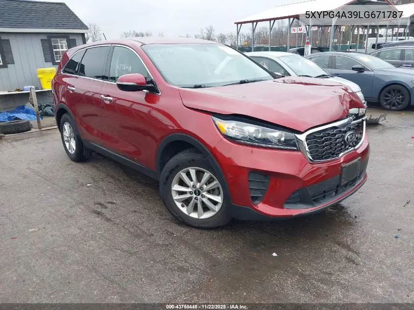 5XYPG4A39LG671787 2020 Kia Sorento 2.4L Lx