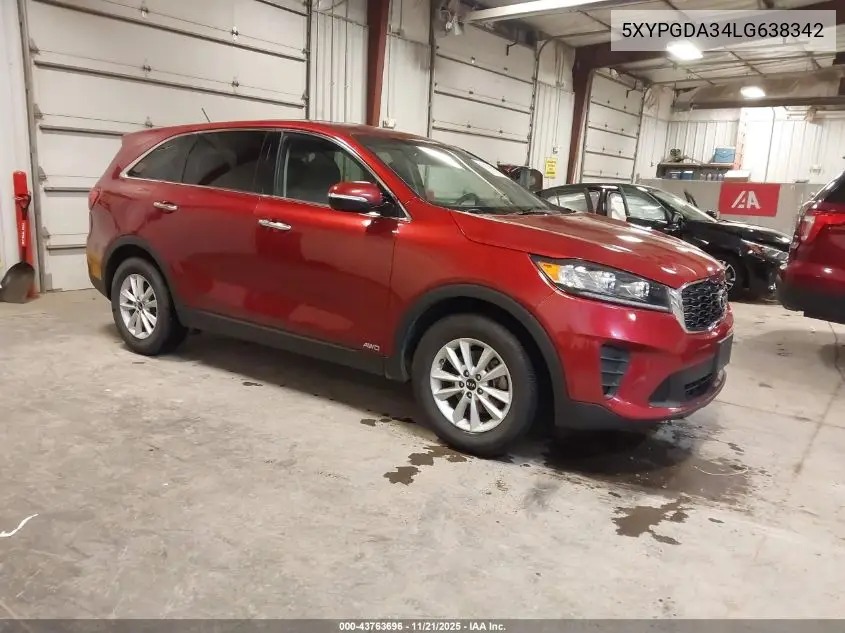 5XYPGDA34LG638342 2020 Kia Sorento 2.4L Lx