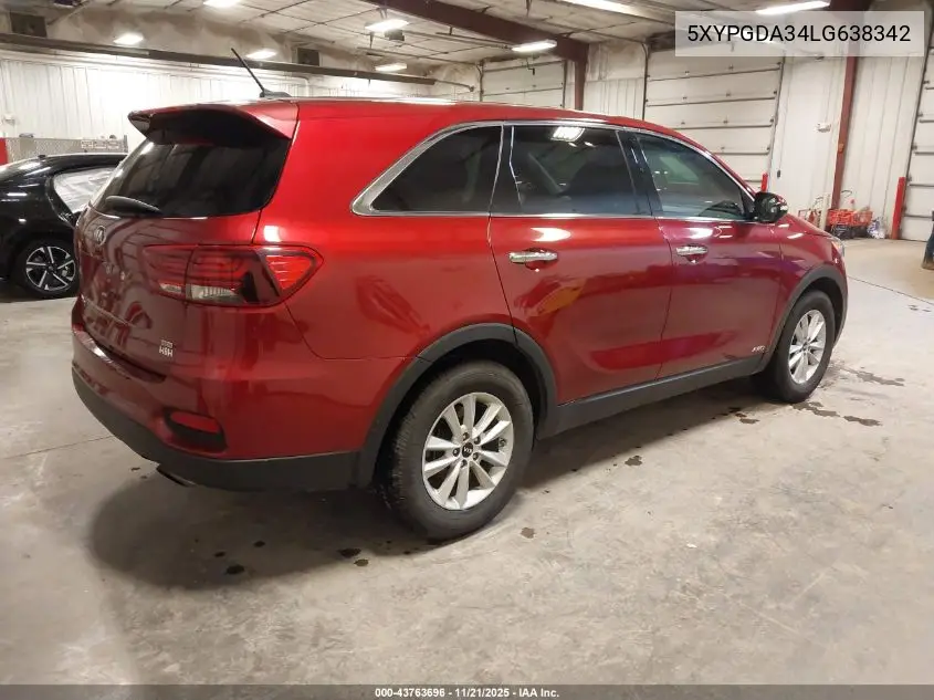 5XYPGDA34LG638342 2020 Kia Sorento 2.4L Lx