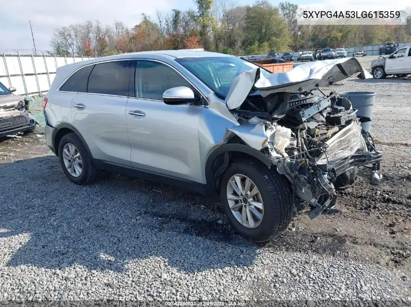5XYPG4A53LG615359 2020 Kia Sorento 3.3L Lx