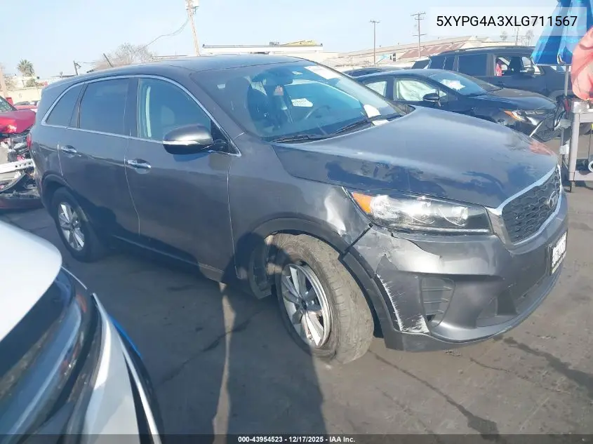 5XYPG4A3XLG711567 2020 Kia Sorento 2.4L Lx
