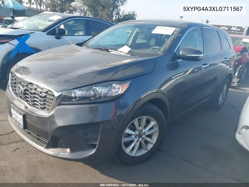 5XYPG4A3XLG711567 2020 Kia Sorento 2.4L Lx