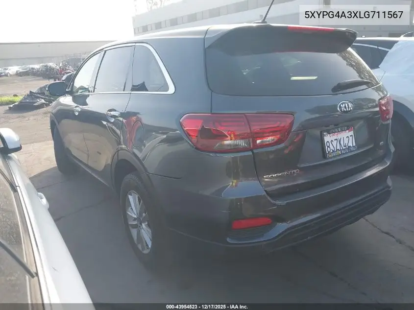 5XYPG4A3XLG711567 2020 Kia Sorento 2.4L Lx