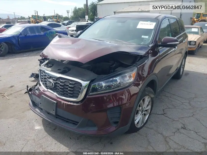5XYPGDA30LG662847 2020 Kia Sorento 2.4L Lx