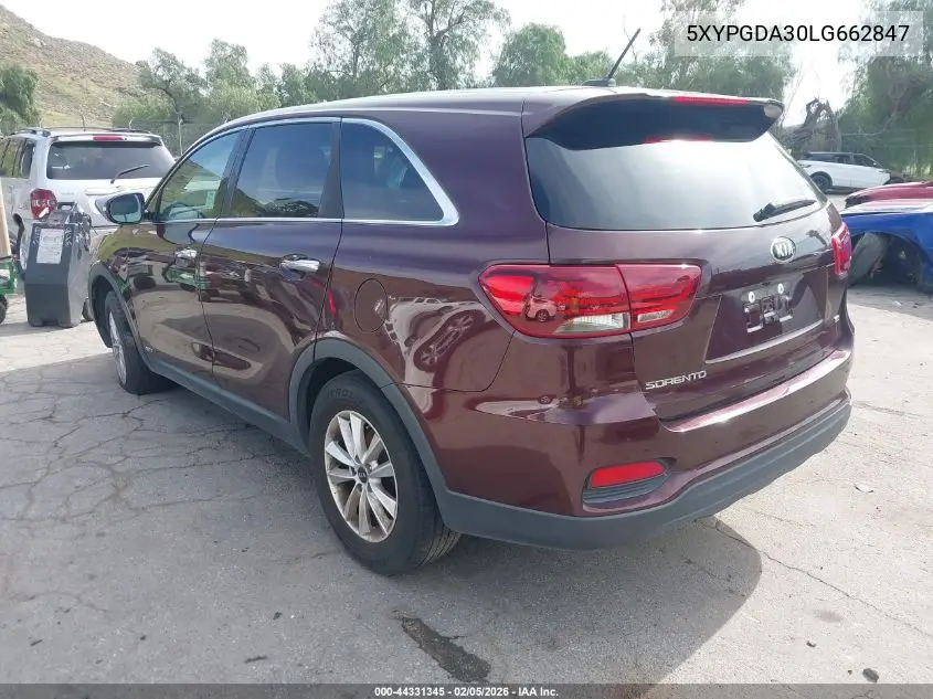 5XYPGDA30LG662847 2020 Kia Sorento 2.4L Lx