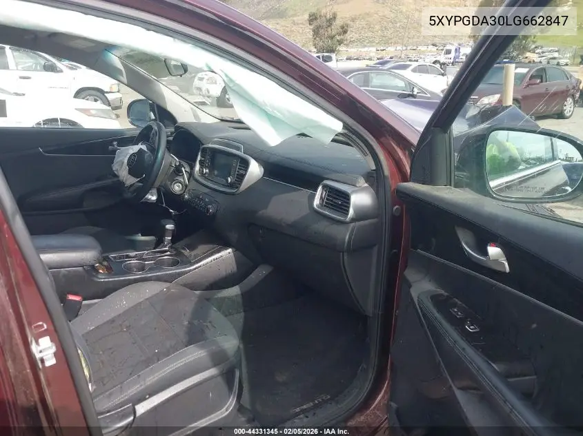 5XYPGDA30LG662847 2020 Kia Sorento 2.4L Lx