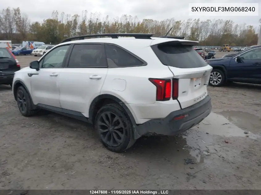 5XYRGDLF3MG068240 2021 Kia Sorento