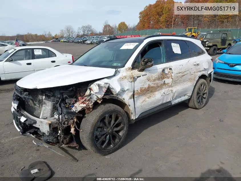5XYRKDLF4MG051719 2021 Kia Sorento Sx