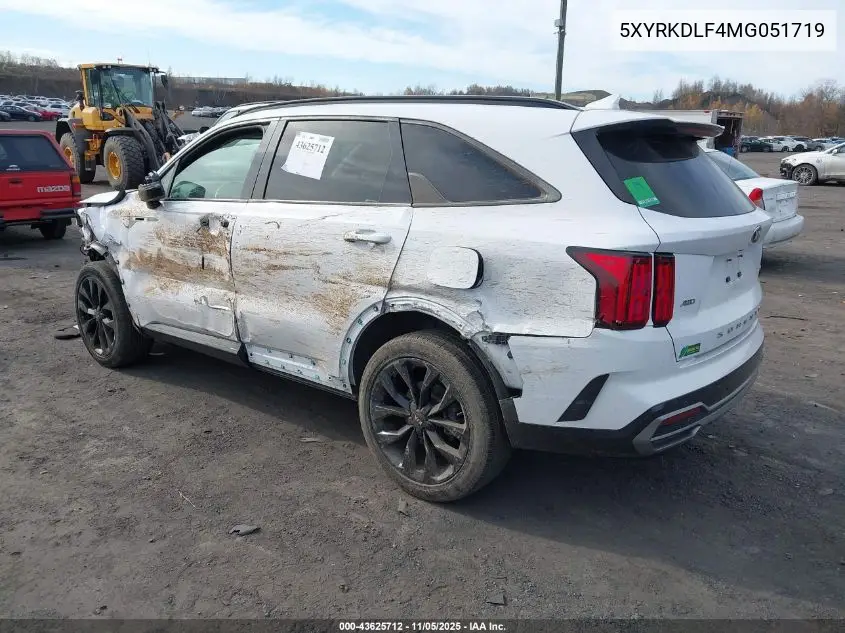 5XYRKDLF4MG051719 2021 Kia Sorento Sx