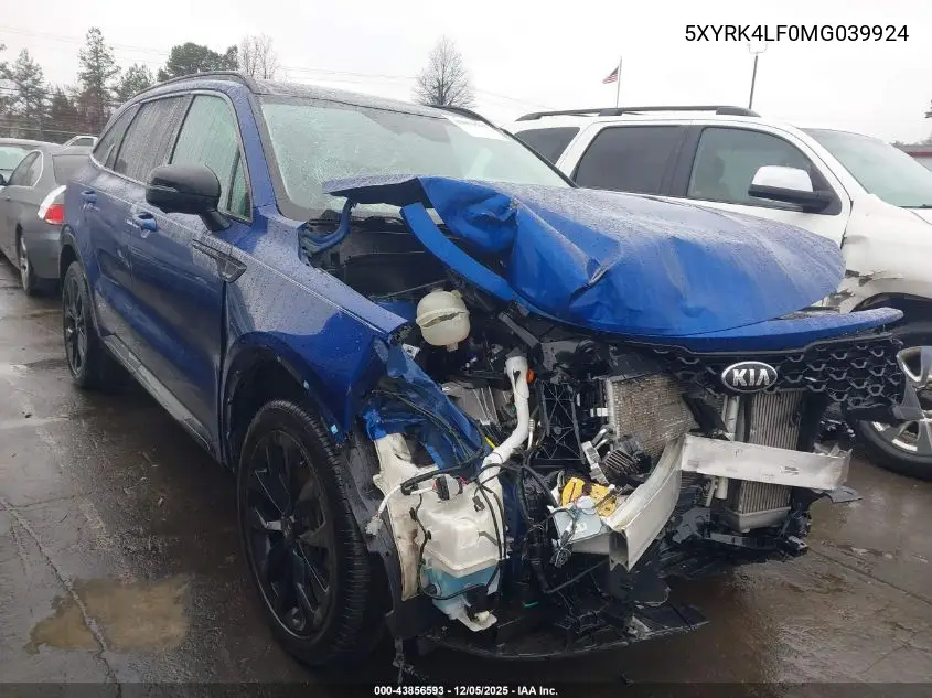 5XYRK4LF0MG039924 2021 Kia Sorento Sx Prestige