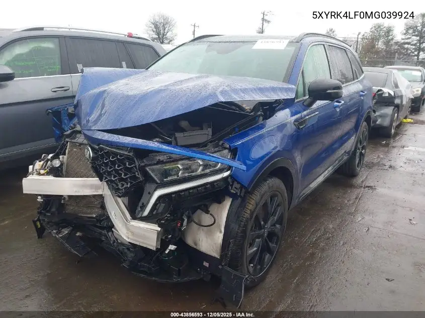 5XYRK4LF0MG039924 2021 Kia Sorento Sx Prestige