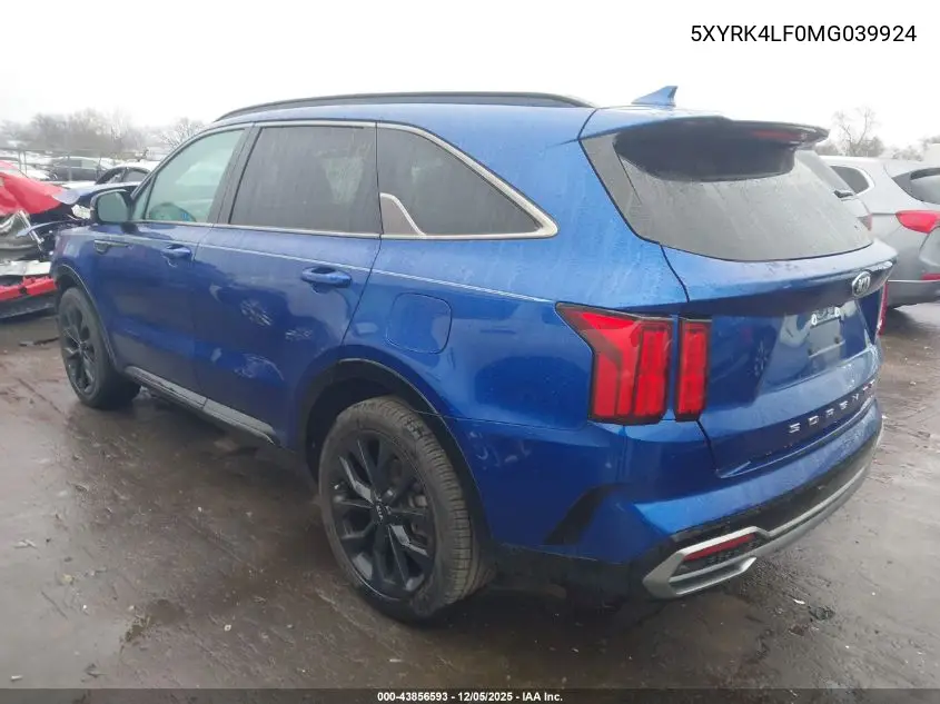 5XYRK4LF0MG039924 2021 Kia Sorento Sx Prestige