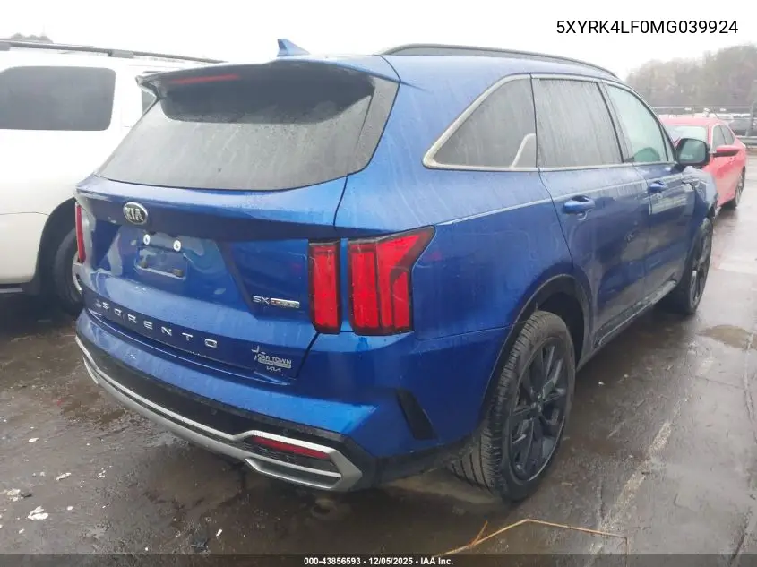 5XYRK4LF0MG039924 2021 Kia Sorento Sx Prestige