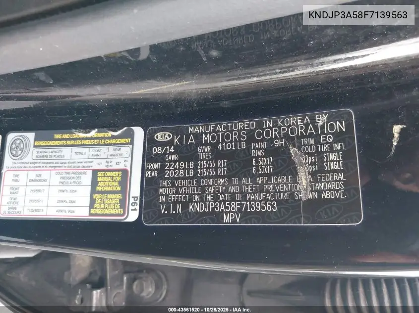 KNDJP3A58F7139563 2015 Kia Soul +